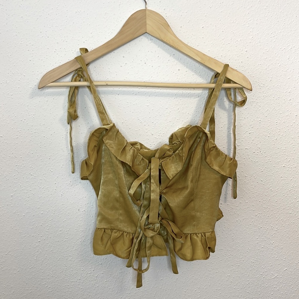 Emory Park Tie Up Crop Top Size Small